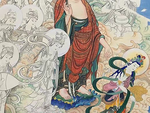 圆通圣寺西方极乐净土接引图