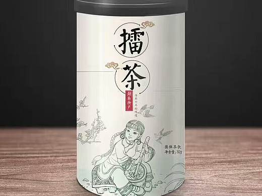 擂茶包装插画