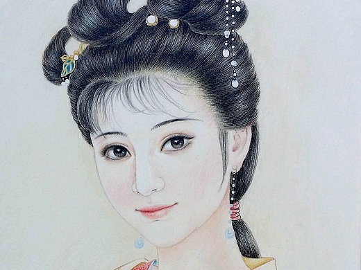 原创彩铅古风仕女