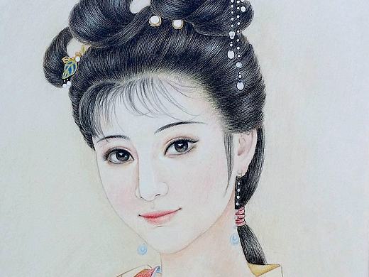 原創(chuàng)彩鉛古風仕女（個人主頁-ZMTYyMTk0NzY=） - 繪畫 - 站酷設計師盛世江山原創(chuàng)素材 - 站酷ZCOOL