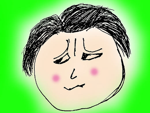 一个胖子的川字脸表情