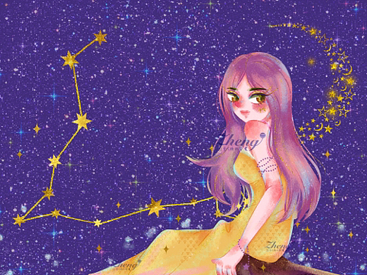 十二星座少女插画-双鱼座