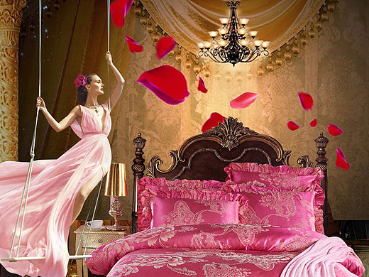 淘宝天猫夏季清凉家纺提花贡缎被套详情页