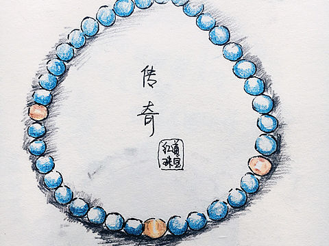 原创手绘晶石手链