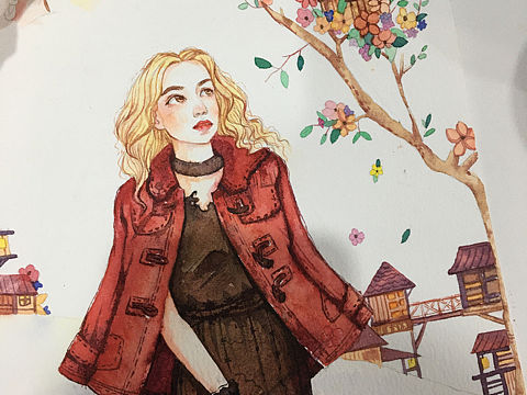 美少女-上色后（个人主页-ZNDIwNDc2OTI=） - 艺术插画 - 站酷设计师哈米瓜甜原创素材 - 站酷ZCOOL