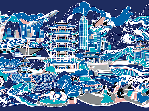 啤酒插画 商稿 国潮