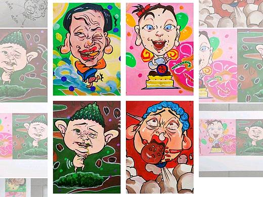 丙烯绘画，酸甜苦辣形象设计