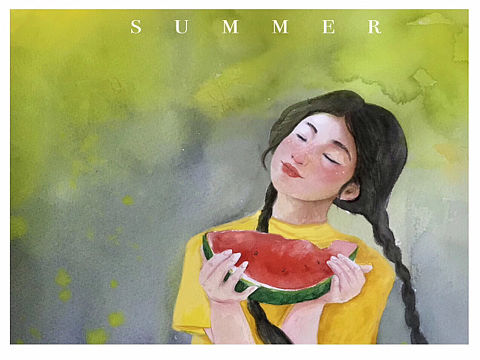 西瓜（個(gè)人主頁-ZMzkyODkyMjA=） - 藝術(shù)插畫 - 站酷設(shè)計(jì)師瑞拉vike原創(chuàng)素材 - 站酷ZCOOL