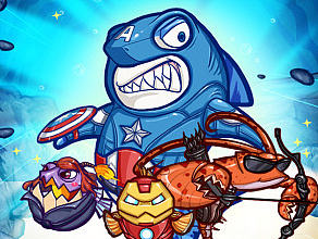 騰訊手游【捕魚來了】系列H5 其一（個人主頁-ZMTkzNDk3MDQ=） - 游戲原畫 - 站酷設(shè)計師地球上的et2EATTY原創(chuàng)素材 - 站酷ZCOOL