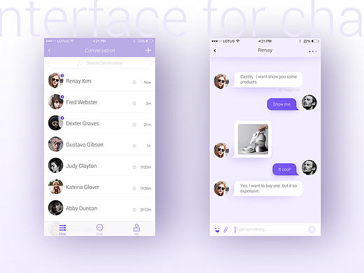 聊天界面（個人主頁-ZMTk2MzAzNTI=） - APP界面 - 站酷設計師heiqiqiu77原創(chuàng)素材 - 站酷ZCOOL