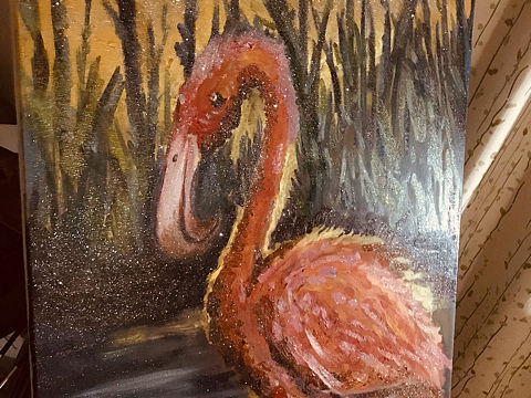 沼泽中的烈火鸟