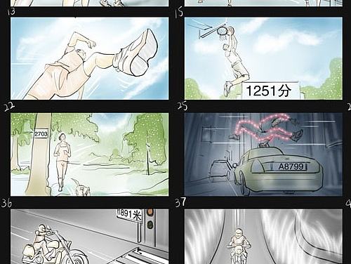 手绘 商业插画 影视 电影 分镜 分镜头 故事脚本 TVC广告 storyboard 广告
