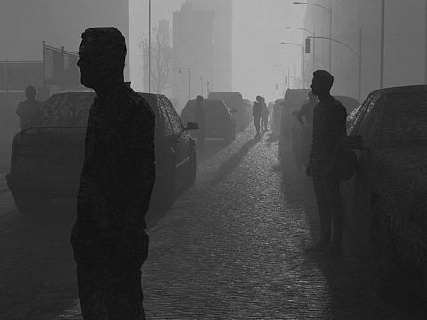 手残黑白风格图