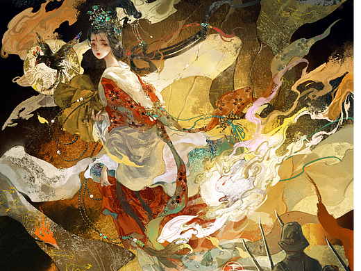 【国风插画】流亡国宝—《女史箴图》拟人