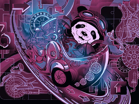 嘟嘟的机车（个人主页-ZNTc1NzE3NDg=） - 商业插画 - 站酷设计师刘小艳儿原创素材 - 站酷ZCOOL