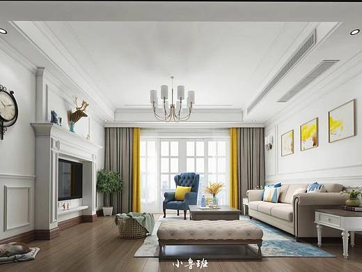美式客廳（個(gè)人主頁-ZMzE0Nzg5NjA=） - 家裝設(shè)計(jì) - 站酷設(shè)計(jì)師小魯班收藏原創(chuàng)素材 - 站酷ZCOOL