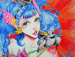 彩铅、圆珠笔、丙烯绘画练习作品（个人主页-ZMjA4NTM2OA==） - 商业插画 - 站酷设计师不凡艺术原创素材 - 站酷ZCOOL