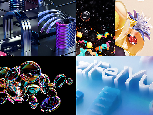 C4D 3S材质、玻璃材质、OC渲染-3月份
