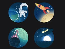 （临摹）太空主题icon