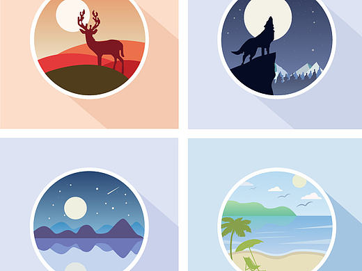 一组扁平化图案练习