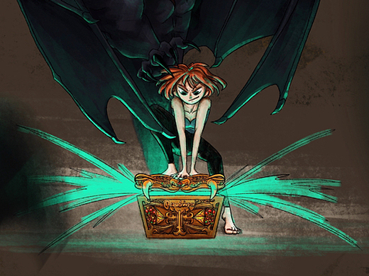 武汉加油   潘多拉魔盒插画-创作习作119012年前霹雳一声雷插画-创作