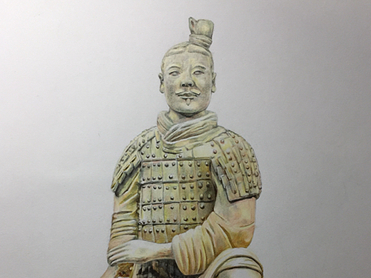 彩铅兵马俑