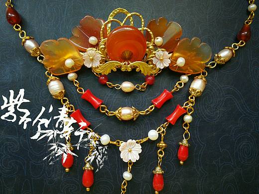 【紫竹清轩】玛瑙婚嫁额饰（个人主页-ZMTc2MzM5MzI=） - 首饰设计 - 站酷设计师朔月淮修原创素材 - 站酷ZCOOL