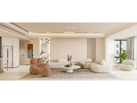 现代简约客餐厅—择木创建新晨效果图