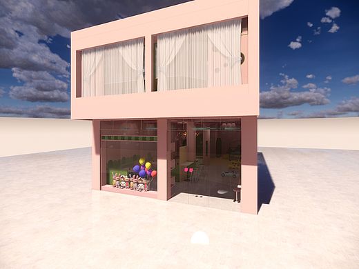 儿童美发店铺设计,两层