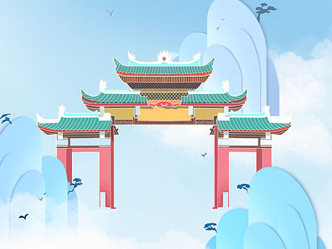广西瑶族门廊