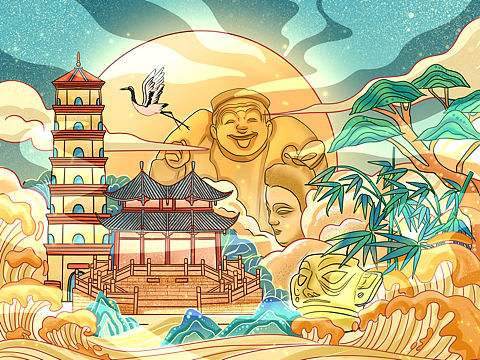 成都插画（个人主页-ZNTkzNTYwNjQ=） - 商业插画 - 站酷设计师马奎咯原创素材 - 站酷ZCOOL