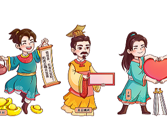 虎丘春节庙会设计插画