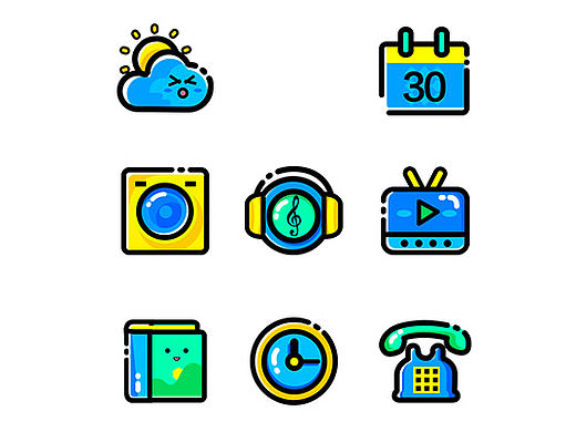 PS-描边风小图标（个人主页-ZMTcyNTQ4MTI=） - 图标 - 站酷设计师巴逗原创素材 - 站酷ZCOOL