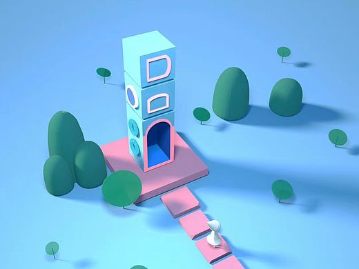 C4d 纪念碑谷（个人主页-ZMjkzNTM5NDA=） - 海报 - 站酷设计师老卜卜原创素材 - 站酷ZCOOL