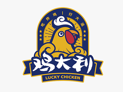 博邦品牌"鸡大利"韩国炸鸡logo设计标准提案三套!