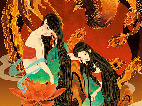 双子系列 原创商业插画