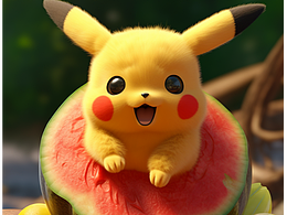 AI皮卡丘邀請你來吃西瓜
