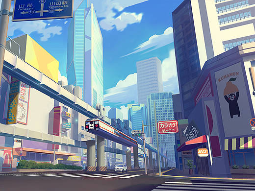 轻轨列车（个人主页-ZNDU0MzQxNDA=） - 游戏原画 - 站酷设计师铜板圆圆原创素材 - 站酷ZCOOL