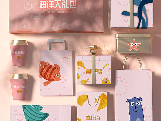 海洋零食大礼包（个人主页-ZNDAyMDI5MDQ=） - 包装 - 站酷设计师张硕n原创素材 - 站酷ZCOOL