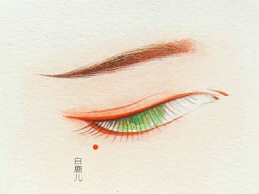 一组眉眼水彩手绘