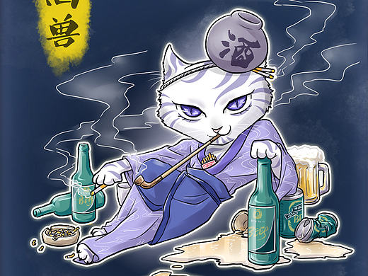 春节“年兽”系列插画×汤臣倍健