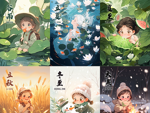 通过AI把二十四节气与小女孩相结合，也很惊艳啊