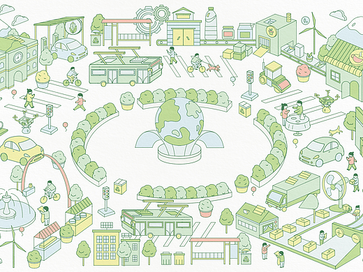 低碳小鎮(zhèn)- 生活可以更低碳（個人主頁-ZNjg0Mzg0MDg=） - 宣傳物料 - 站酷設(shè)計(jì)師努努Inursun原創(chuàng)素材 - 站酷ZCOOL