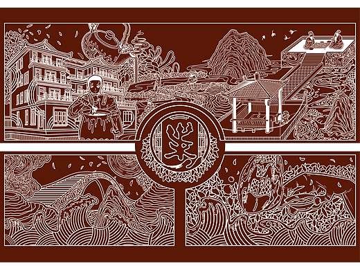 《国叶 I 老叶素茶》包装插画