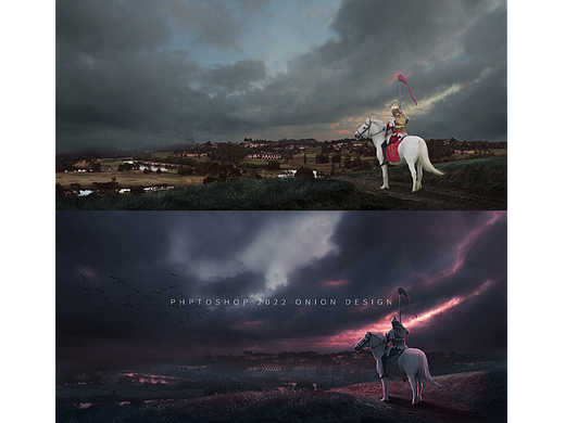 合成海报展示孤岛火烈鸟骑士天生异象溶图