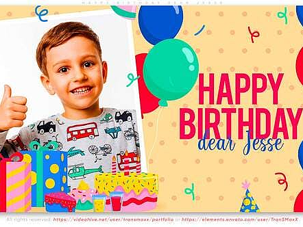 AE模板 | 卡通儿童生日派对聚会照片主题标题片头