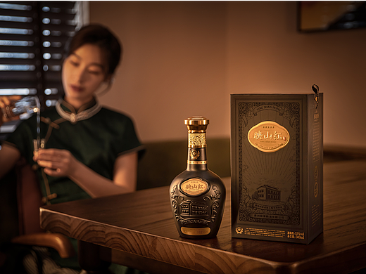 白酒拍摄-产品拍摄-复古映山红