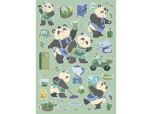 大熊猫的饮品铺（个人主页-ZNjYyODI0NDA=） - 商业插画 - 站酷设计师会飞的三文鱼原创素材 - 站酷ZCOOL