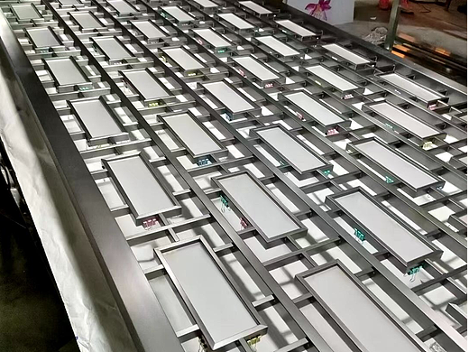 不锈钢管材焊接屏风 不锈钢镂空无指纹屏风