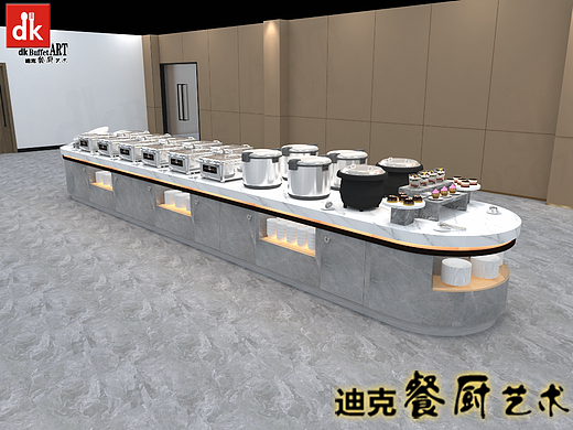 机关食堂明档改造升级 餐厅自助餐台餐桌 员工打餐台